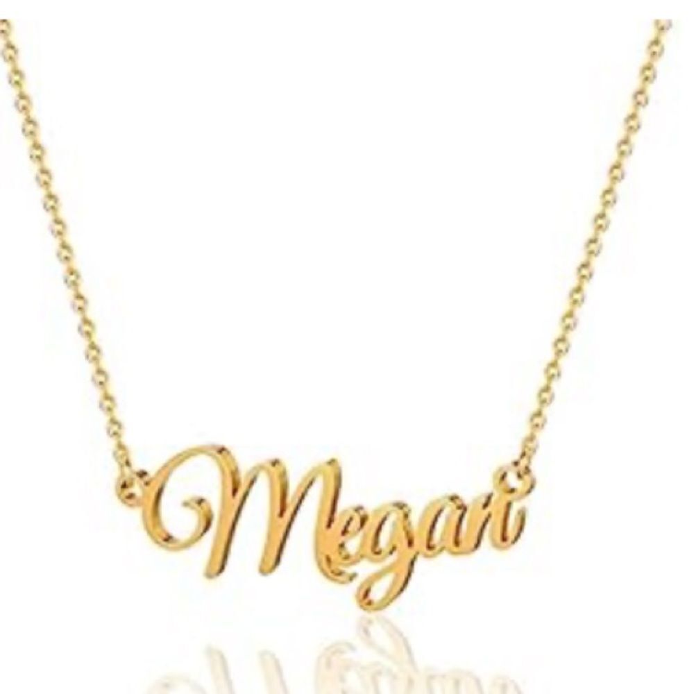 Gold Megan name necklace